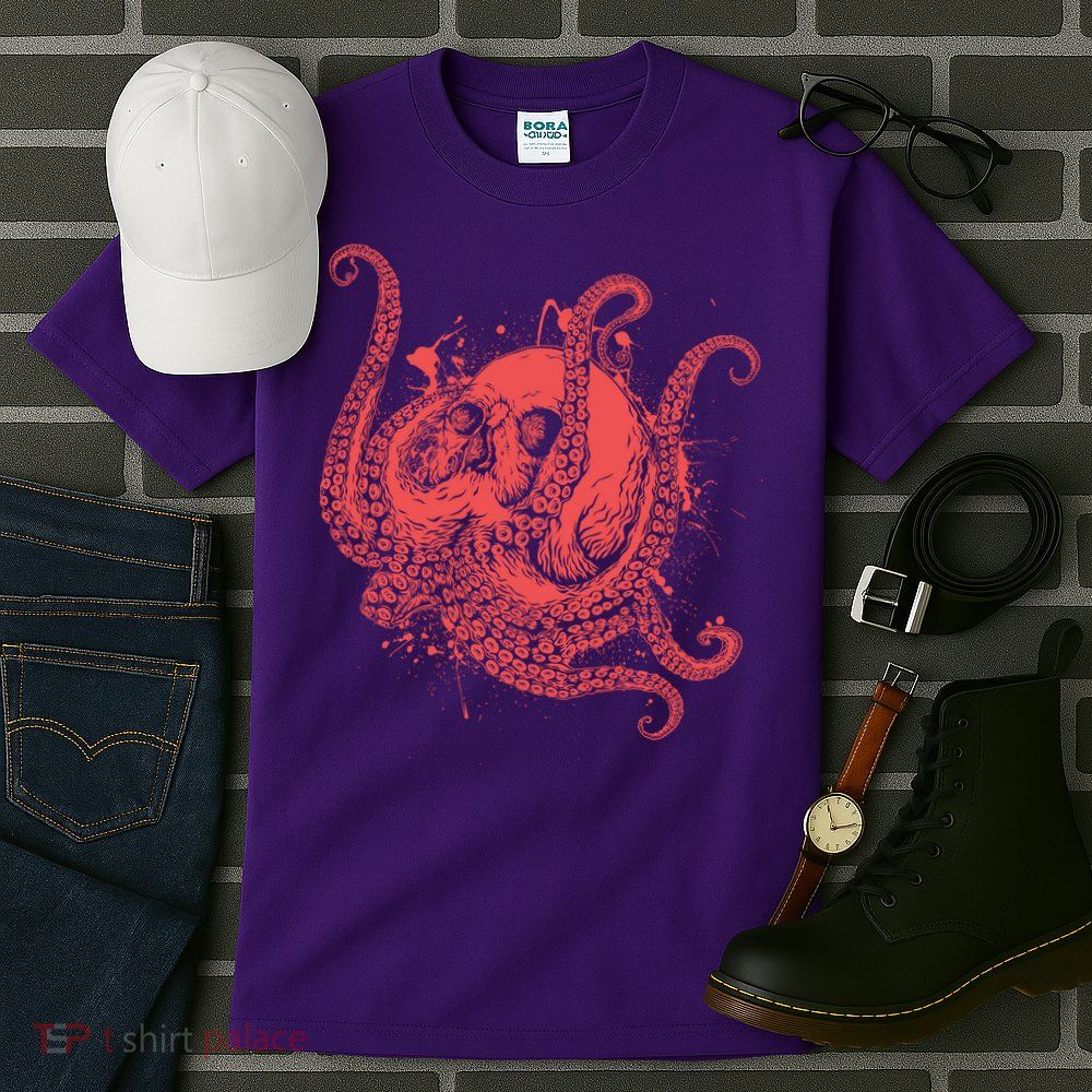 Deadly Zombie Octopus Skull Tall T-Shirt