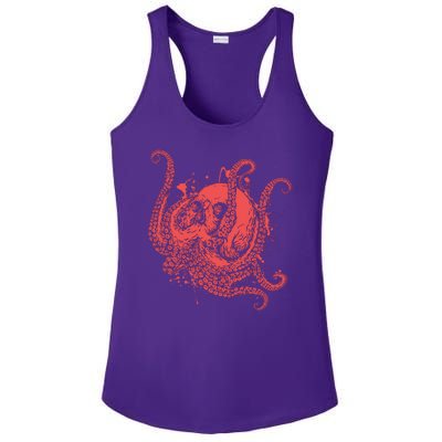 Deadly Zombie Octopus Skull Ladies PosiCharge Competitor Racerback Tank