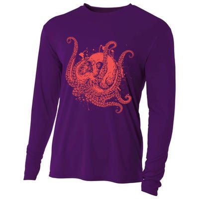 Deadly Zombie Octopus Skull Cooling Performance Long Sleeve Crew