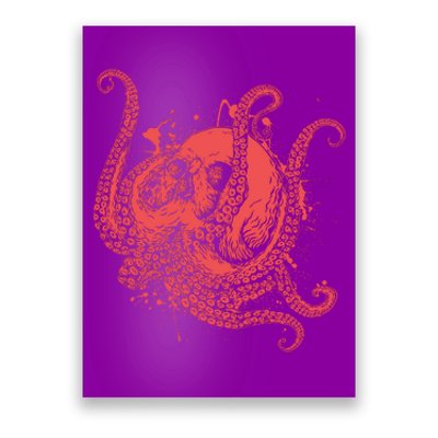 Deadly Zombie Octopus Skull Poster