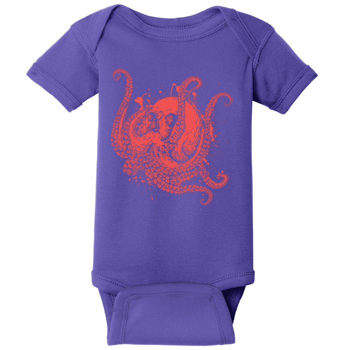 Deadly Zombie Octopus Skull Baby Bodysuit