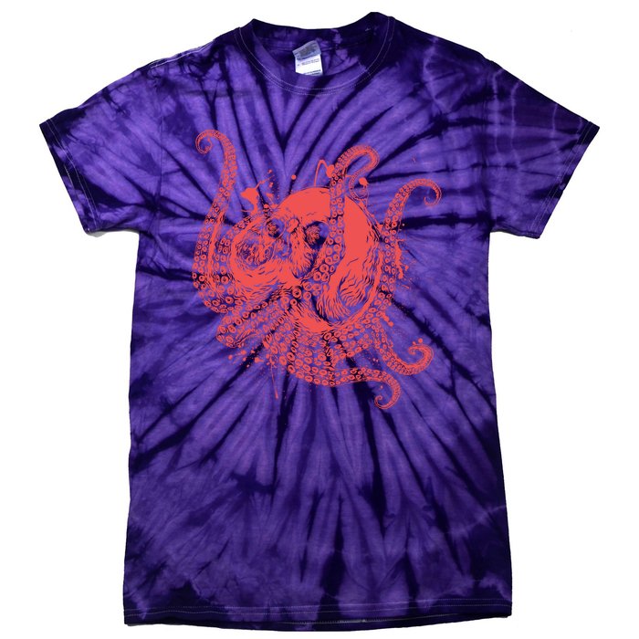 Deadly Zombie Octopus Skull Tie-Dye T-Shirt