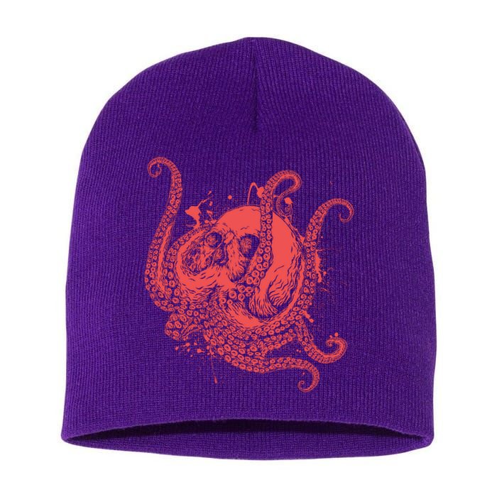 Deadly Zombie Octopus Skull Short Acrylic Beanie