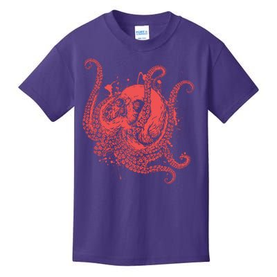 Deadly Zombie Octopus Skull Kids T-Shirt