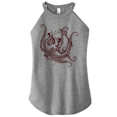 Deadly Zombie Octopus Skull Women's Perfect Tri Rocker Tank