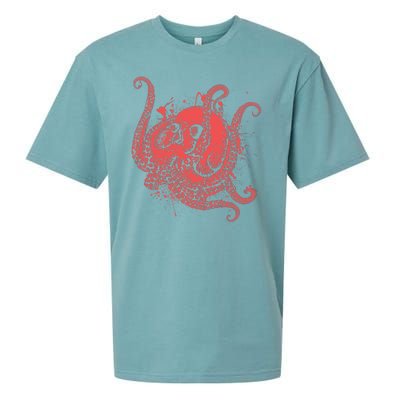 Deadly Zombie Octopus Skull Sueded Cloud Jersey T-Shirt