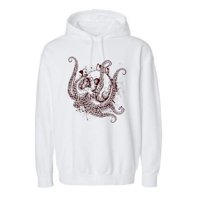 Deadly Zombie Octopus Skull Garment-Dyed Fleece Hoodie