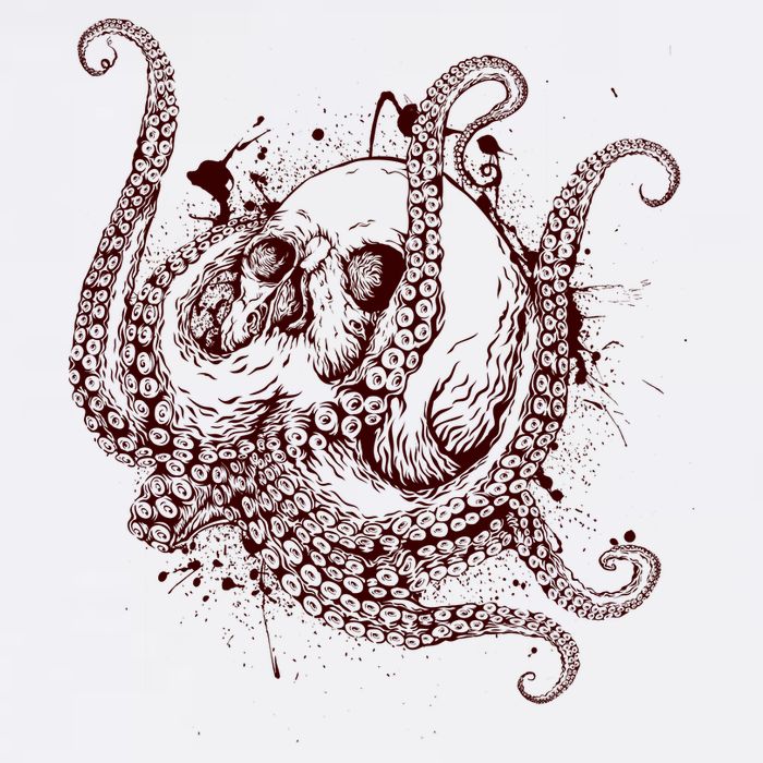Deadly Zombie Octopus Skull Garment-Dyed Sweatshirt