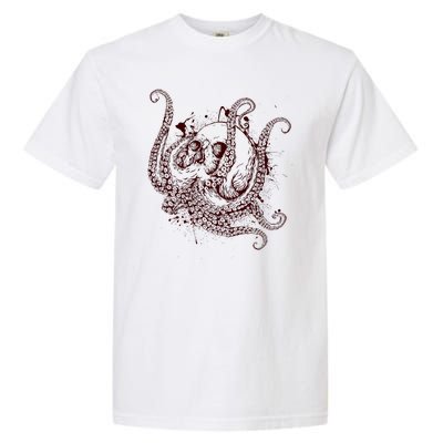 Deadly Zombie Octopus Skull Garment-Dyed Heavyweight T-Shirt