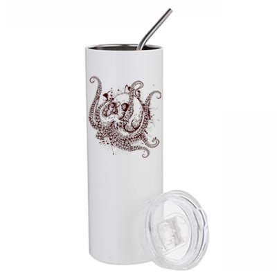 Deadly Zombie Octopus Skull Stainless Steel Tumbler