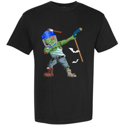 Dabbing Zombie Playing Ice Hockey Player Cool Halloween Gift Garment-Dyed Heavyweight T-Shirt