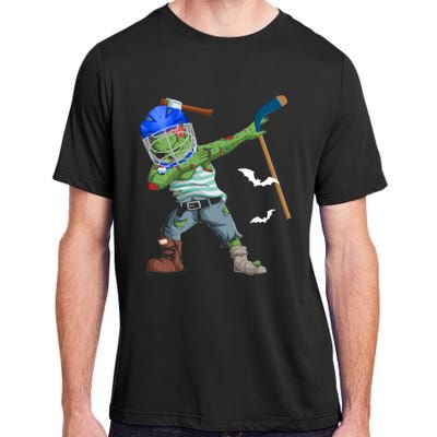 Dabbing Zombie Playing Ice Hockey Player Cool Halloween Gift Adult ChromaSoft Performance T-Shirt