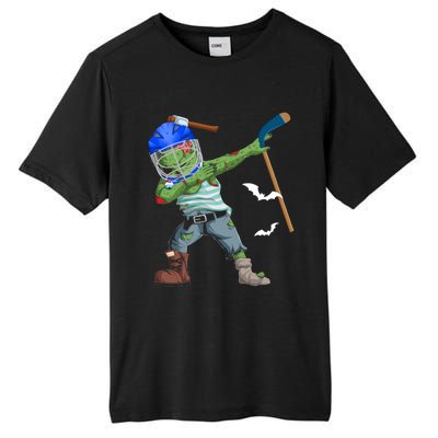 Dabbing Zombie Playing Ice Hockey Player Cool Halloween Gift Tall Fusion ChromaSoft Performance T-Shirt