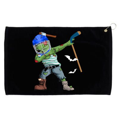 Dabbing Zombie Playing Ice Hockey Player Cool Halloween Gift Grommeted Golf Towel