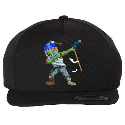 Dabbing Zombie Playing Ice Hockey Player Cool Halloween Gift Wool Snapback Cap