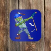 Dabbing Zombie Playing Ice Hockey Player Cool Halloween Gift Coaster