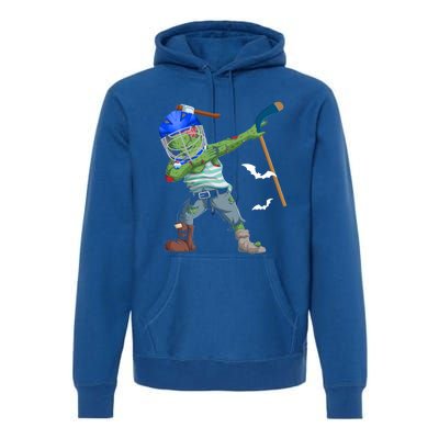 Dabbing Zombie Playing Ice Hockey Player Cool Halloween Gift Premium Hoodie