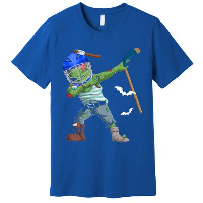 Dabbing Zombie Playing Ice Hockey Player Cool Halloween Gift Premium T-Shirt