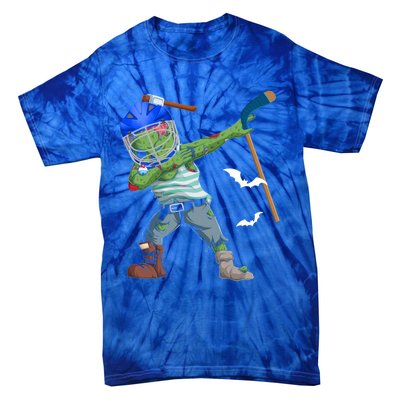 Dabbing Zombie Playing Ice Hockey Player Cool Halloween Gift Tie-Dye T-Shirt