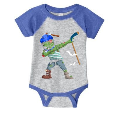 Dabbing Zombie Playing Ice Hockey Player Cool Halloween Gift Infant Baby Jersey Bodysuit