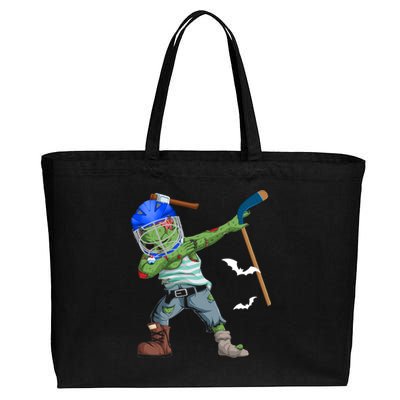 Dabbing Zombie Playing Ice Hockey Player Cool Halloween Gift Cotton Canvas Jumbo Tote