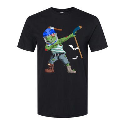 Dabbing Zombie Playing Ice Hockey Player Cool Halloween Gift Softstyle CVC T-Shirt