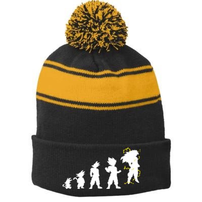 Dragonball Z Super Saiya Evolution Stripe Pom Pom Beanie