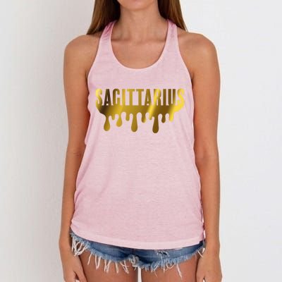 Dripping Zodiac Sagittarius Gift Women's Knotted Racerback Tank