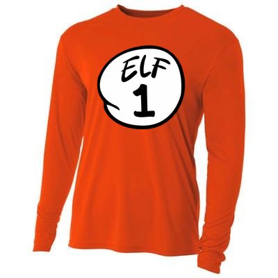 Elf 1 2 3 4 5 Custom Number Christmas Cooling Performance Long Sleeve Crew