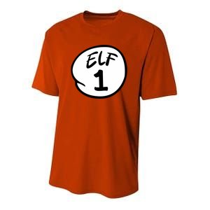 Elf 1 2 3 4 5 Custom Number Christmas Youth Performance Sprint T-Shirt