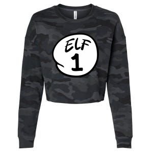 Elf 1 2 3 4 5 Custom Number Christmas Cropped Pullover Crew