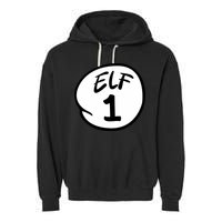 Elf 1 2 3 4 5 Custom Number Christmas Garment-Dyed Fleece Hoodie