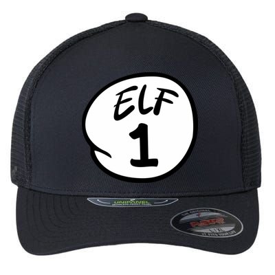 Elf 1 2 3 4 5 Custom Number Christmas Flexfit Unipanel Trucker Cap