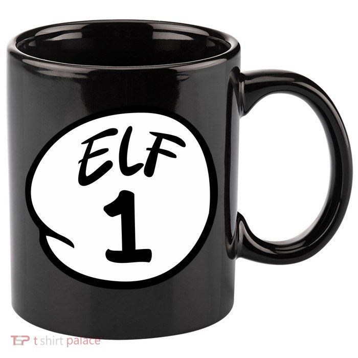 Elf 1 2 3 4 5 Custom Number Christmas 11oz C Handle Ceramic Mug