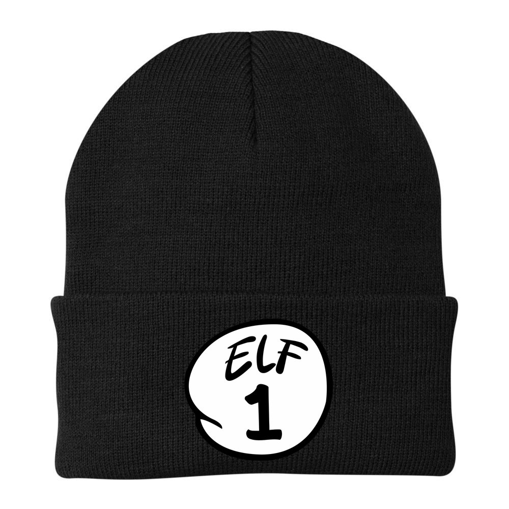Elf 1 2 3 4 5 Custom Number Christmas Beanie