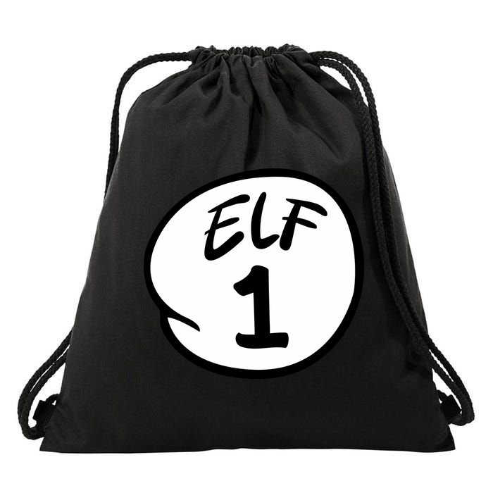 Elf 1 2 3 4 5 Custom Number Christmas Drawstring Bag