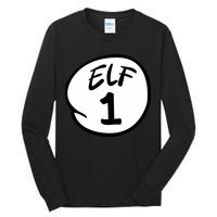 Elf 1 2 3 4 5 Custom Number Christmas Tall Long Sleeve T-Shirt
