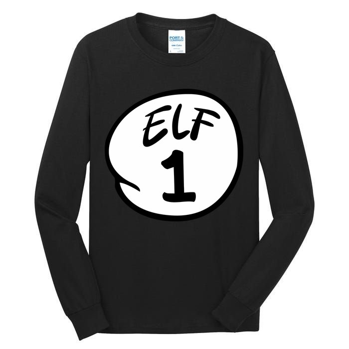 Elf 1 2 3 4 5 Custom Number Christmas Tall Long Sleeve T-Shirt