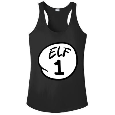Elf 1 2 3 4 5 Custom Number Christmas Ladies PosiCharge Competitor Racerback Tank