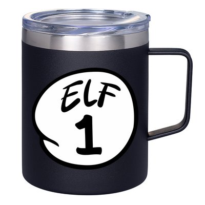 Elf 1 2 3 4 5 Custom Number Christmas 12oz Stainless Steel Coffee Mug