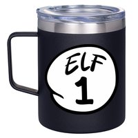 Elf 1 2 3 4 5 Custom Number Christmas 12oz Stainless Steel Coffee Mug