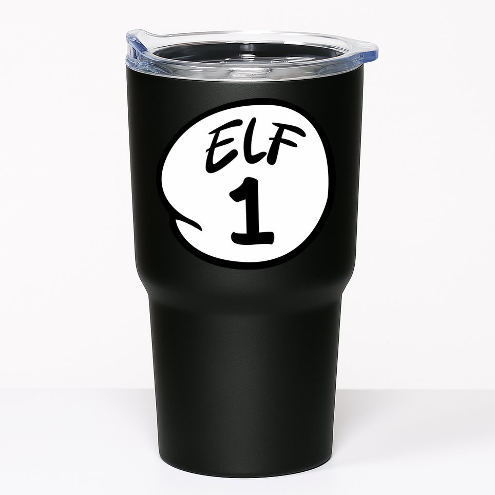 Elf 1 2 3 4 5 Custom Number Christmas Tumbler