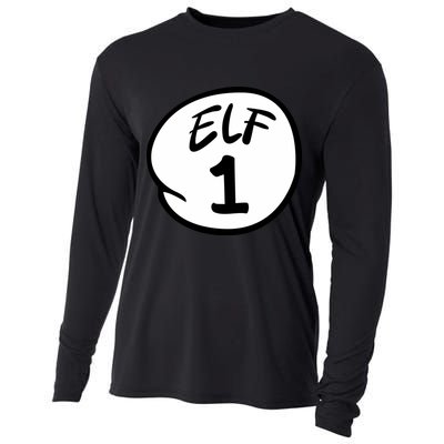 Elf 1 2 3 4 5 Custom Number Christmas Cooling Performance Long Sleeve Crew