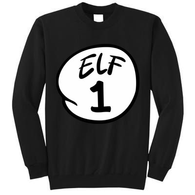 Elf 1 2 3 4 5 Custom Number Christmas Tall Sweatshirt