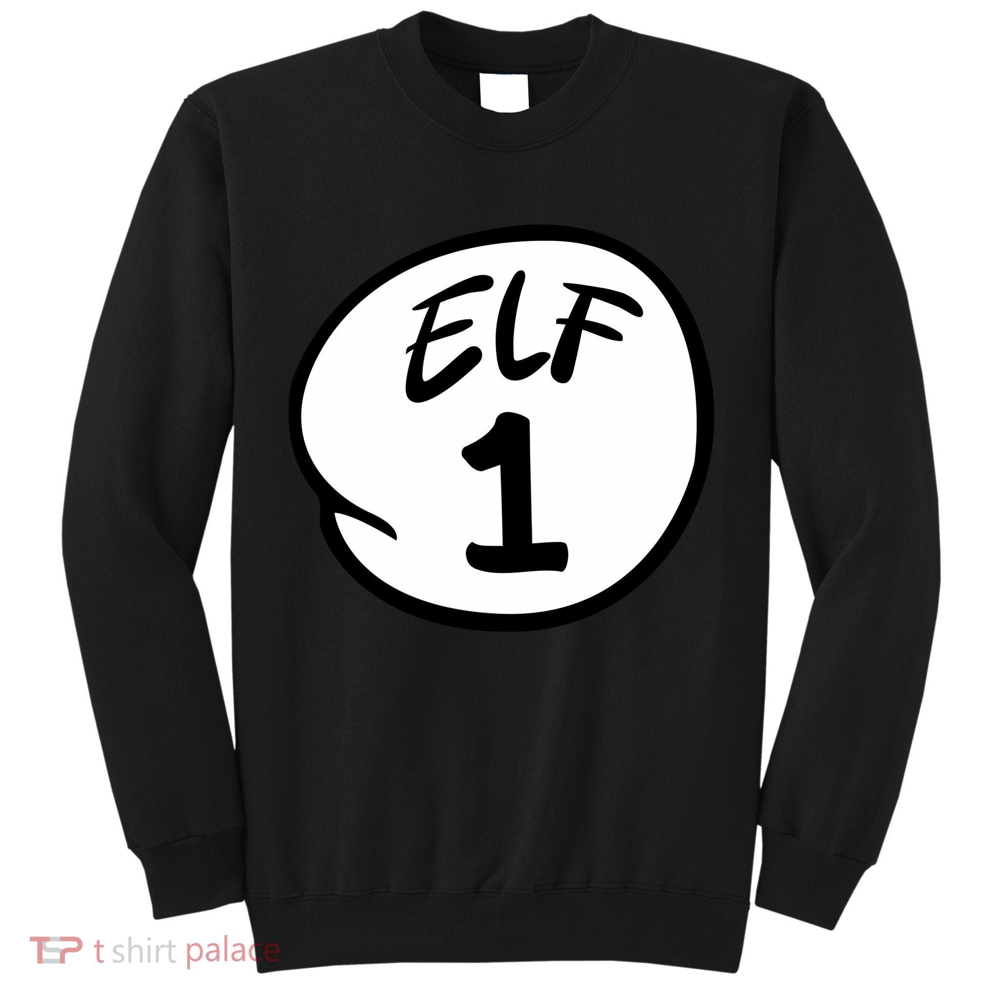 Elf 1 2 3 4 5 Custom Number Christmas Tall Sweatshirt