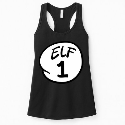 Elf 1 2 3 4 5 Custom Number Christmas Womens Tank Top