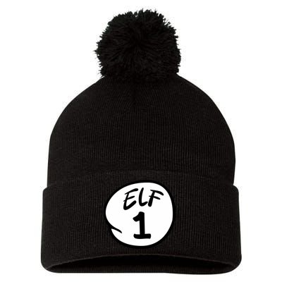 Elf 1 2 3 4 5 Custom Number Christmas Pom Pom 12in Knit Beanie