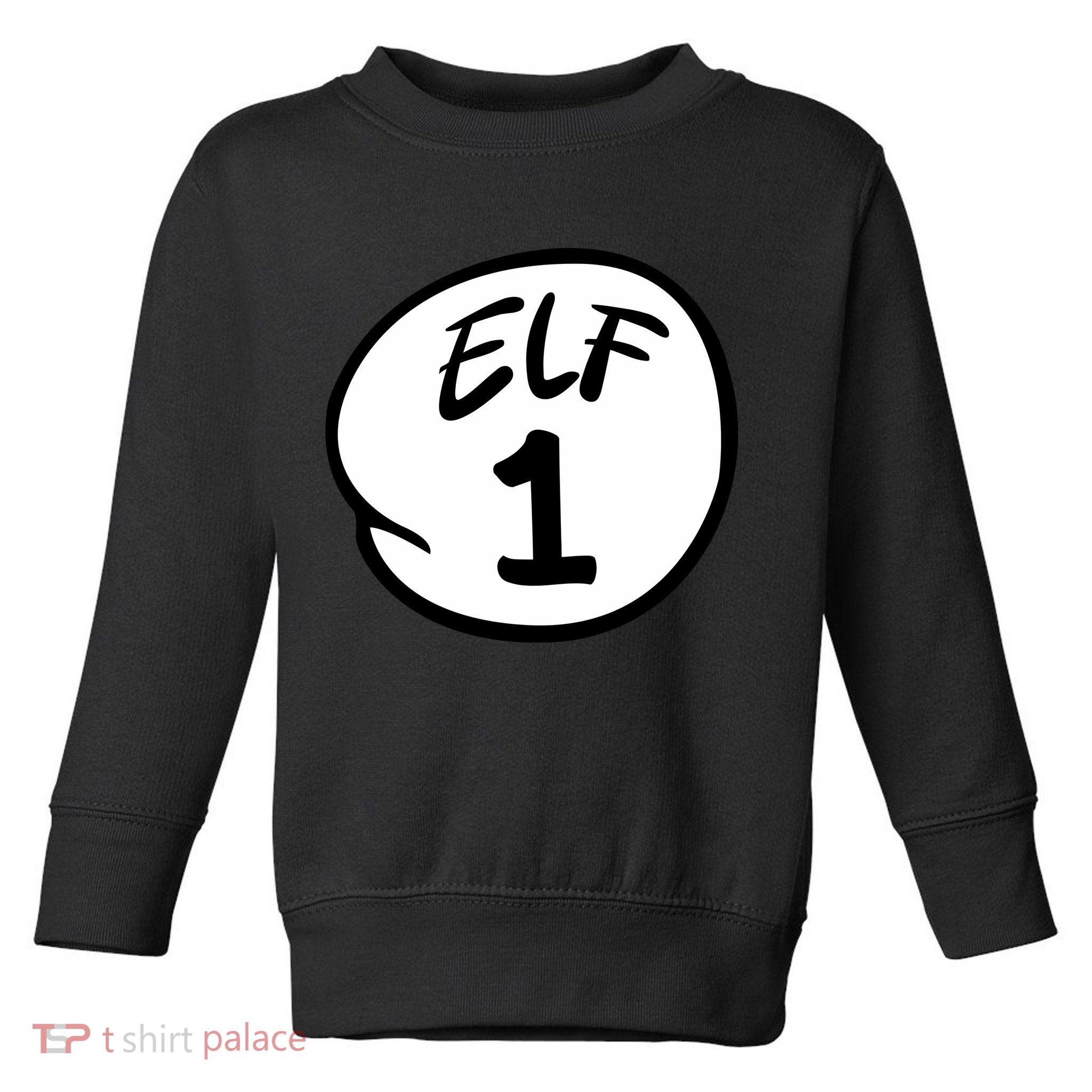 Elf 1 2 3 4 5 Custom Number Christmas Toddler Sweatshirt