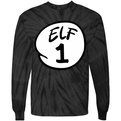 Elf 1 2 3 4 5 Custom Number Christmas Tie-Dye Long Sleeve Shirt