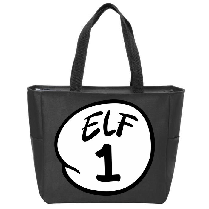 Elf 1 2 3 4 5 Custom Number Christmas Zip Tote Bag